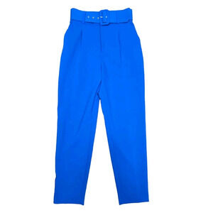 Zara Blue High-Waisted Trousers blue XS